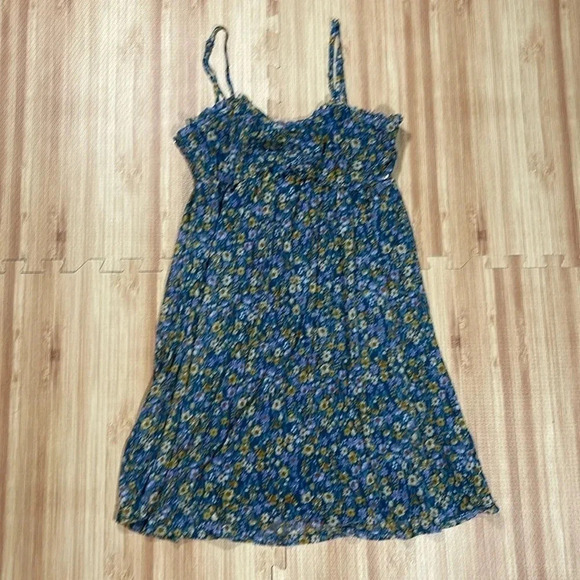 Lily Rose Sweetheart Blue Floral Skater Dress Women's Size Medium - Picture 2 of 8